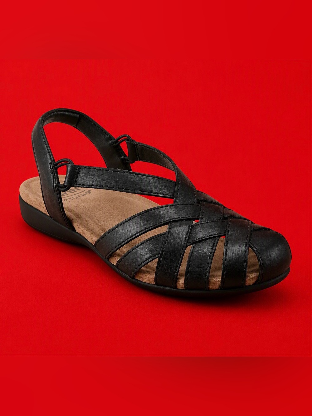 Earth Origins Black Strappy Slingback Sandal